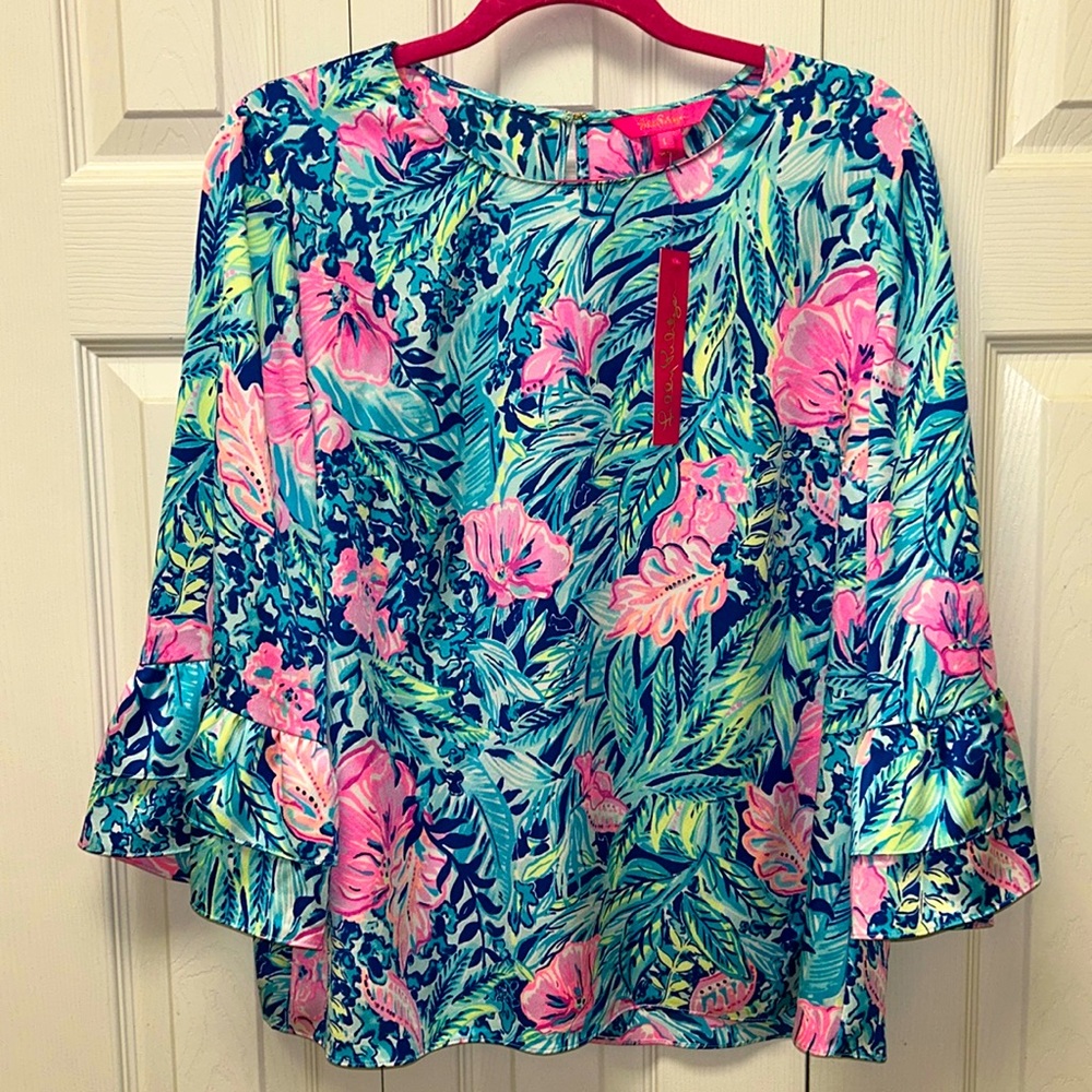 NWT Lilly Pulitzer Christie Top Beach Club Blooms